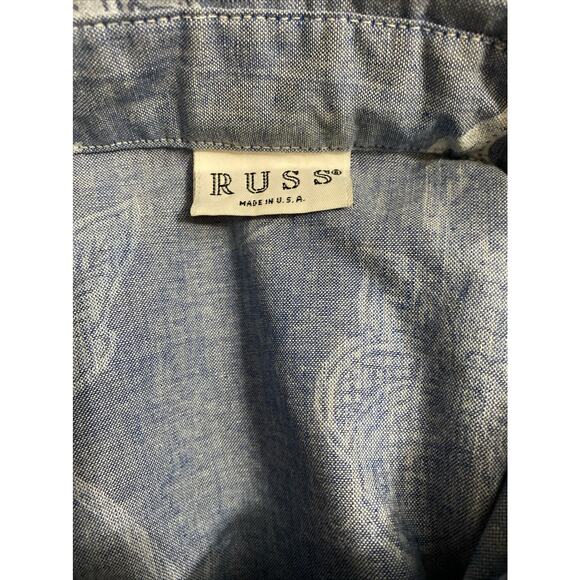 Russ French Floral Button Down Long Sleeve Shirt Union Made Women’s Large? *READ - Picture 4 of 7
